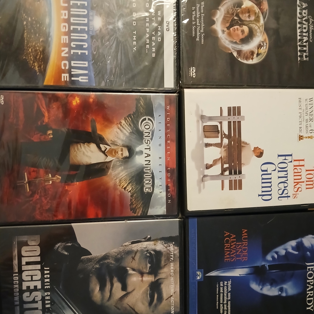 Mixed DVD Movie Lot - Forrest Gump, Constantine, Police Story & More